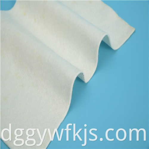 Flame retardant cotton needle punched non-woven fabric white